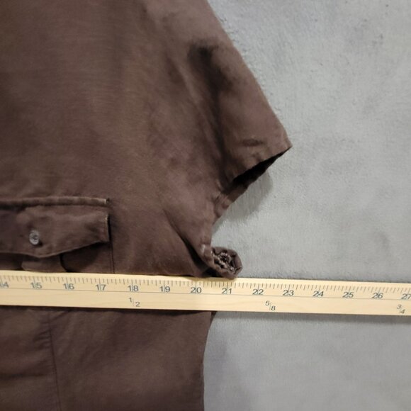 New York & Company Linen Blend Button Up Shirt Women's Size Large Short Sleeves - Picture 5 of 6